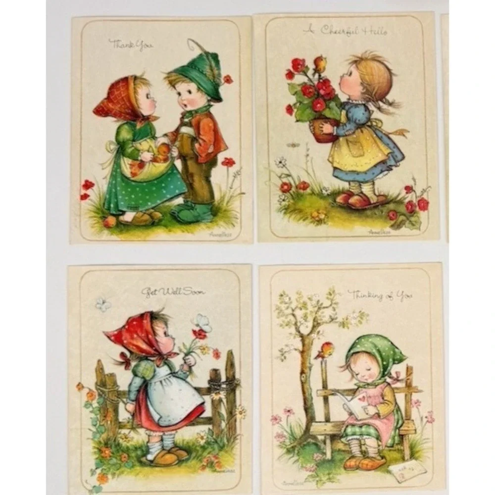 Vintage‎ Greeting Card Lot Unused w Envelopes Cute Children Ephemera Set